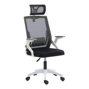 Office chair Plymot, white-mesh, black, 48X58X112-122 cm