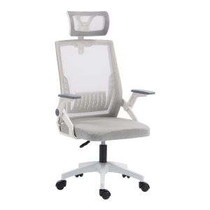 Office chair Plymot, white-gray, 48X58X112-122 cm