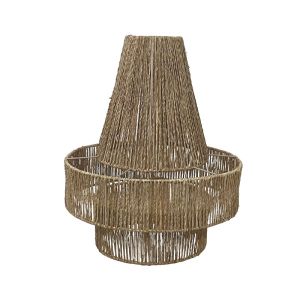 Woven chandelier straw hat cone-shaped with rope - Φ12/40X48CM 2/BOX
