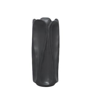 Floor vase anthracite ceramic with folds - 19X45.5CM 1/6KIB