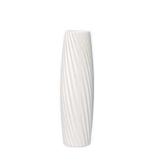 Floor vase white ceramic with diagonal lines - 13.5X46CM 1/9KIB