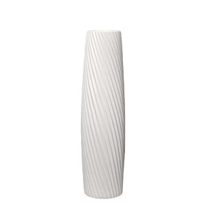 Floor vase white ceramic with diagonal lines - 16.5X56CM 1/6KIB