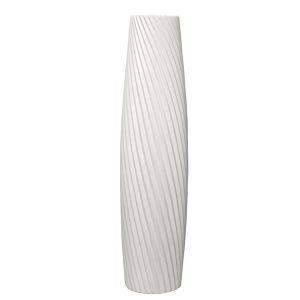 Floor vase white ceramic with diagonal lines - 19.5X76CM 1/4KIB