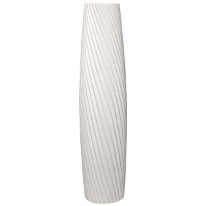 Floor vase white ceramic with diagonal lines - 23X102CM /1BOX