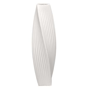 Floor vase white ceramic twisted/lined - 19.5X78CM 1/4KIB