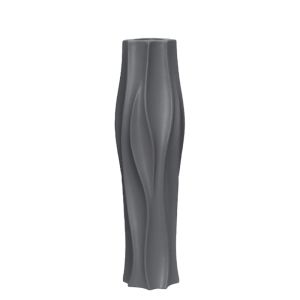 Floor vase dark gray ceramic ribbed - 16.5X58CM 1/6KIB