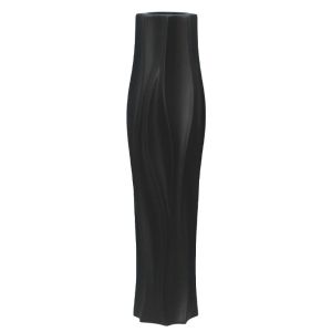 Floor vase black ceramic ribbed - 19.5X78CM 1/4KIB