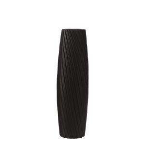 Black ceramic floor vase with diagonal lines - 13.5X46CM 1/9KIB