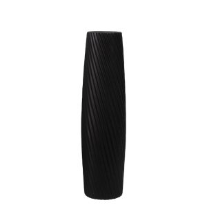 Floor vase black ceramic with diagonal lines - 16.5X56CM 1/6KIB