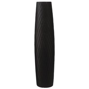 Floor vase black ceramic with diagonal lines - 23X102CM /1BOX