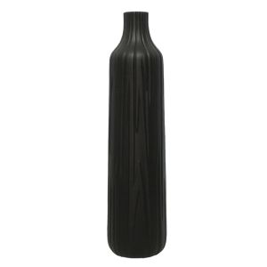 Floor vase black ceramic with stripes - 19.5X78CM 1/4KIB