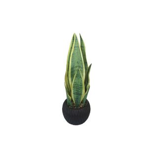 Real Touch Sansevieria plant in cement pot green - Φ15X30CM 6/BOX