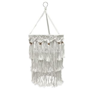 Light cream hat (lampshade) long, knitted with cotton thread - Φ30X50CM 40/KIB