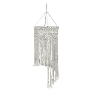 Light cream hat (lampshade) long, knitted with cotton thread - Φ30X80CM 40/KIB