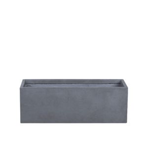 Gray large pot/planter made of fiberclay, rectangular - 80X38X28CM