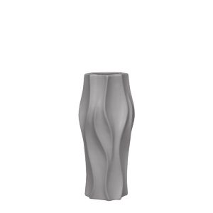 Gray Ceramic Ribbed Vase - 14.5X30.2CM 1/12BOX