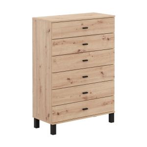 Chest of drawers, almond 77 6F, artisan oak color, 77X35X78CM