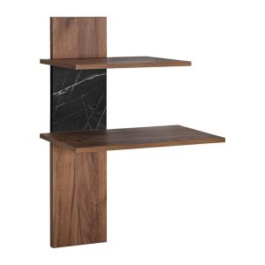 Wall shelf for 2 people Miami Tobacco with black marble color 80X26X100CM