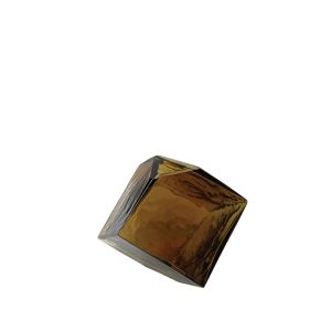 Glass vase type honey jar honey color modern cube embossed small - 16X16X15CM 12/KIB