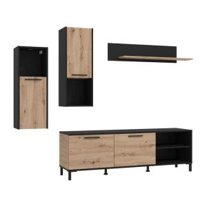 TV cabinet - composition Adria Artisan oak - black 260X40X180CM
