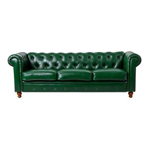 Three-seater sofa Chesterfield Pu cypress 203X84X67CM