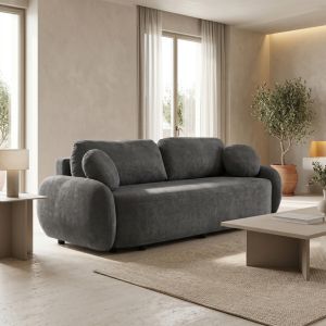 Three-seater sofa bed Sereno anthracite fabric 233X91X82CM