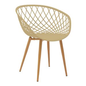 Фотьойл Ezra Cappuccino Pp-естествен цвят метални крака 62.5X56X82СМ