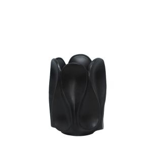 Black ceramic vase with pleats - 19X24.8CM 1/6KIB