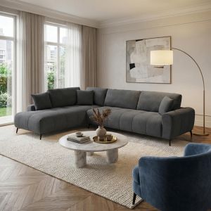 Corner sofa Veneto right corner anthracite fabric 298X208X85CM