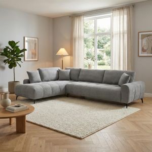 Corner sofa Veneto right corner gray fabric 298X208X85CM