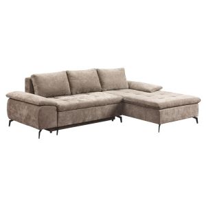 Corner sofa bed Andi right corner light brown color 268X185X79CM