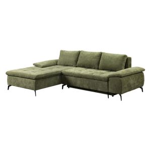 Corner sofa bed Andi left corner green color 268X185X79CM
