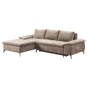 Corner sofa bed Andi left corner light brown color 268X185X79CM