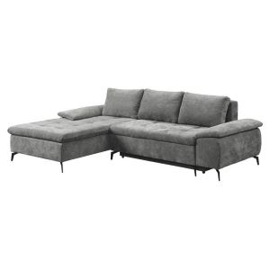Corner sofa bed Andi left corner dark gray color 268X185X79CM