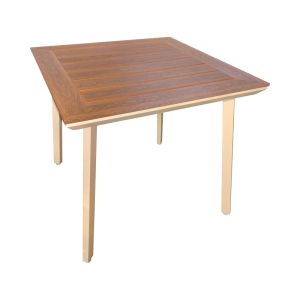 Маса Synergy алуминий капучино-шперплат естествен цвят 80X80X74СМ