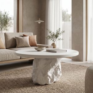 Холна маса Zinol Mdf-полирезин бяла D77X36СМ