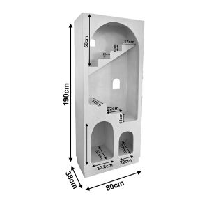 Boolten Mdf white bookcase 80X38X190 cm