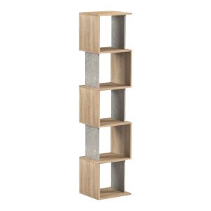 Cubik Sonoma bookcase with gray-beige marble look 35X30X161CM