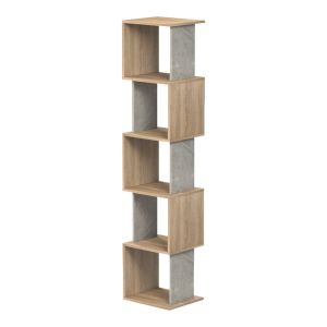 Cubik Sonoma bookcase with gray-beige marble look 35X30X161CM