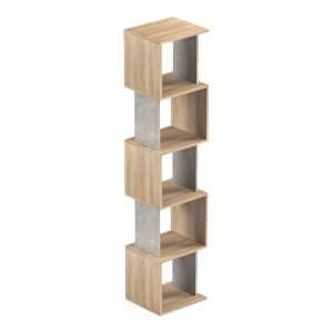 Cubik Sonoma bookcase with gray-beige marble look 35X30X161CM