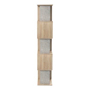 Cubik Sonoma bookcase with gray-beige marble look 35X30X161CM