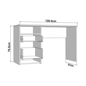 Desk Hipatia 2F Artisan, color 127X51X77CM