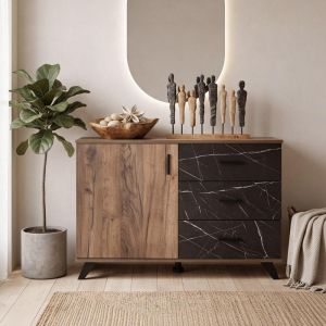 Miami buffet with black marble color 106X40X84CM