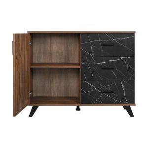Miami buffet with black marble color 106X40X84CM