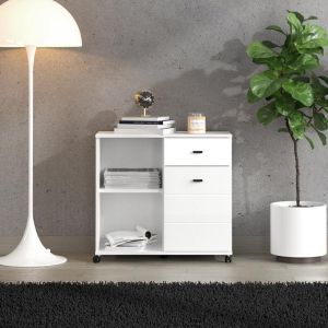 White chest of drawers Corby 77 2K 77X35X72CM