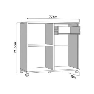 White chest of drawers Corby 77 2K 77X35X72CM