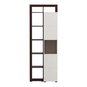 Витрина Argyll 1K VS1 Op 215 кашмир с тъмен цвят дъб тейлър 77X35X215СМ