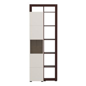 Витрина Argyll 1K VS1 Op 215 кашмир с тъмен цвят дъб тейлър 77X35X215СМ