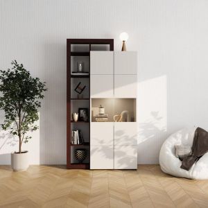 Витрина Argyll 2K VS2 Op 215 кашмир с тъмен цвят дъб тейлър 116X35X215СМ
