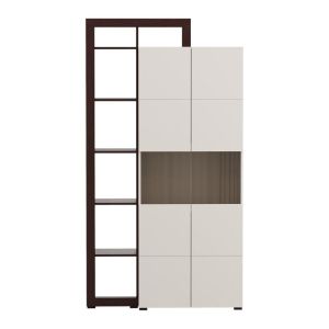 Витрина Argyll 2K VS2 Op 215 кашмир с тъмен цвят дъб тейлър 116X35X215СМ